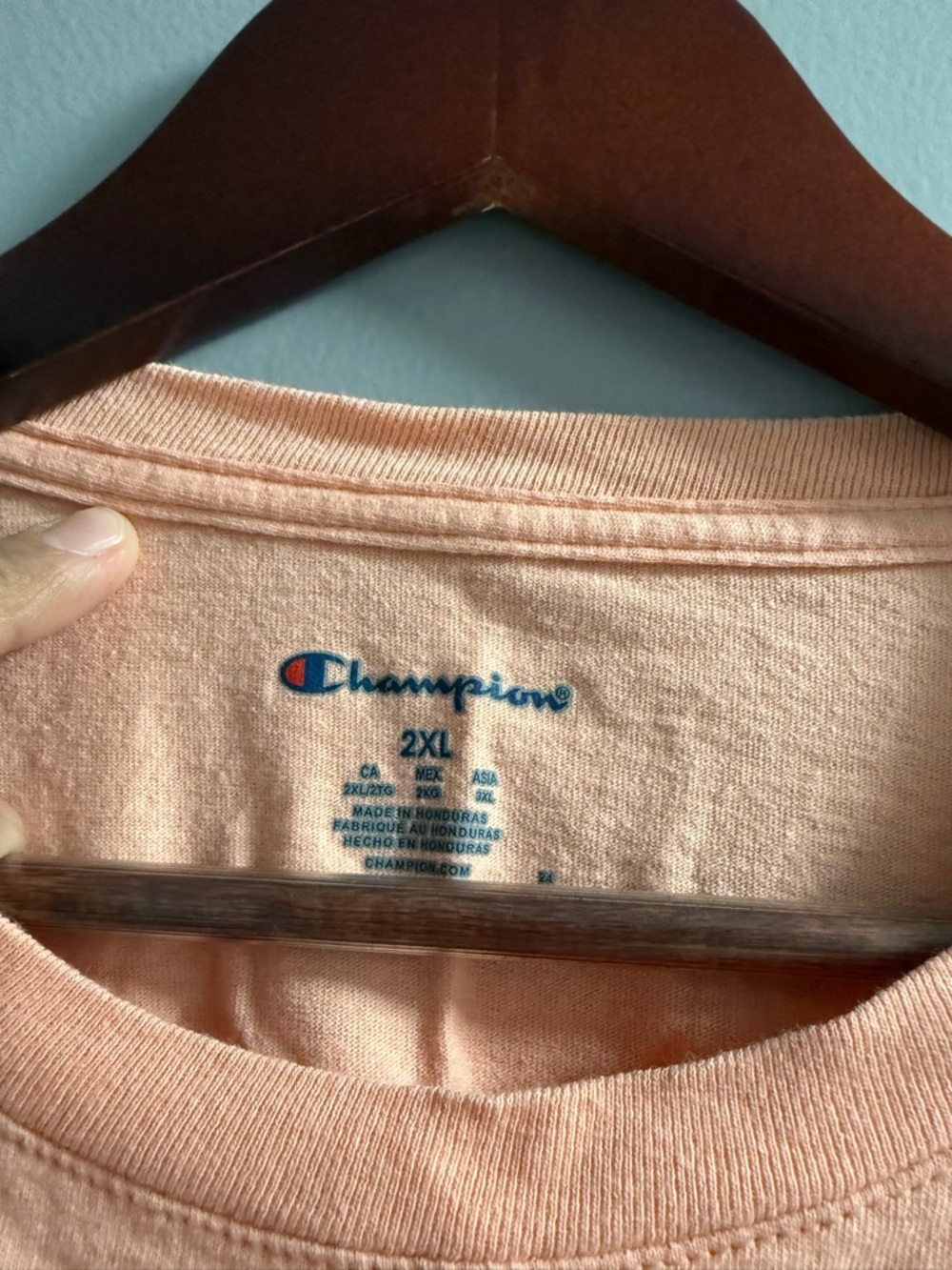 Champion Men’s Peach Short-Sleeve Logo T-Shirt - Picture 3 of 3